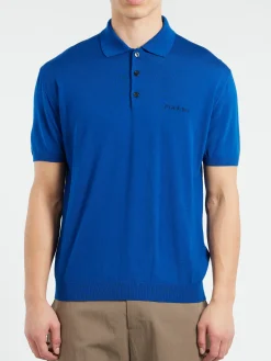 Marni - Polo Shirt with Marni Mending in Bluette