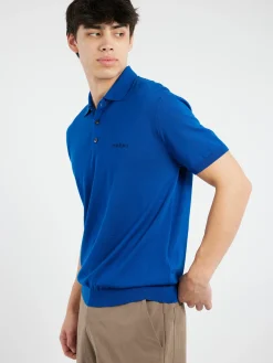 Marni - Polo Shirt with Marni Mending in Bluette
