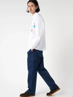 Marni - Poplin Shirt with Flower Patches in Lily White