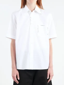 Marni - Short Sleeve Shirt with Marni Mending in White