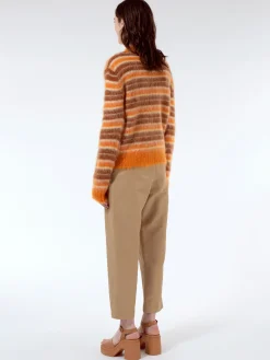 Marni - Striped Mohair and Wool Sweater in Clay