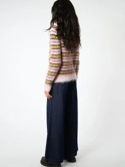 Marni - Striped Mohair and Wool Sweater in Quartz