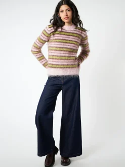 Marni - Striped Mohair and Wool Sweater in Quartz