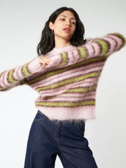 Marni - Striped Mohair and Wool Sweater in Quartz