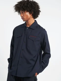 Marni - Tropical Wool Shirt in Blue Black