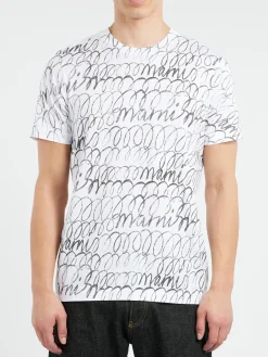 Marni - T-Shirt with Marni Scribble Motif in Lily White