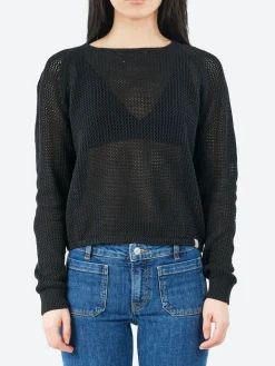 Merz b. Schwanen - CROCHET01 Crochet Pullover in Deep Black