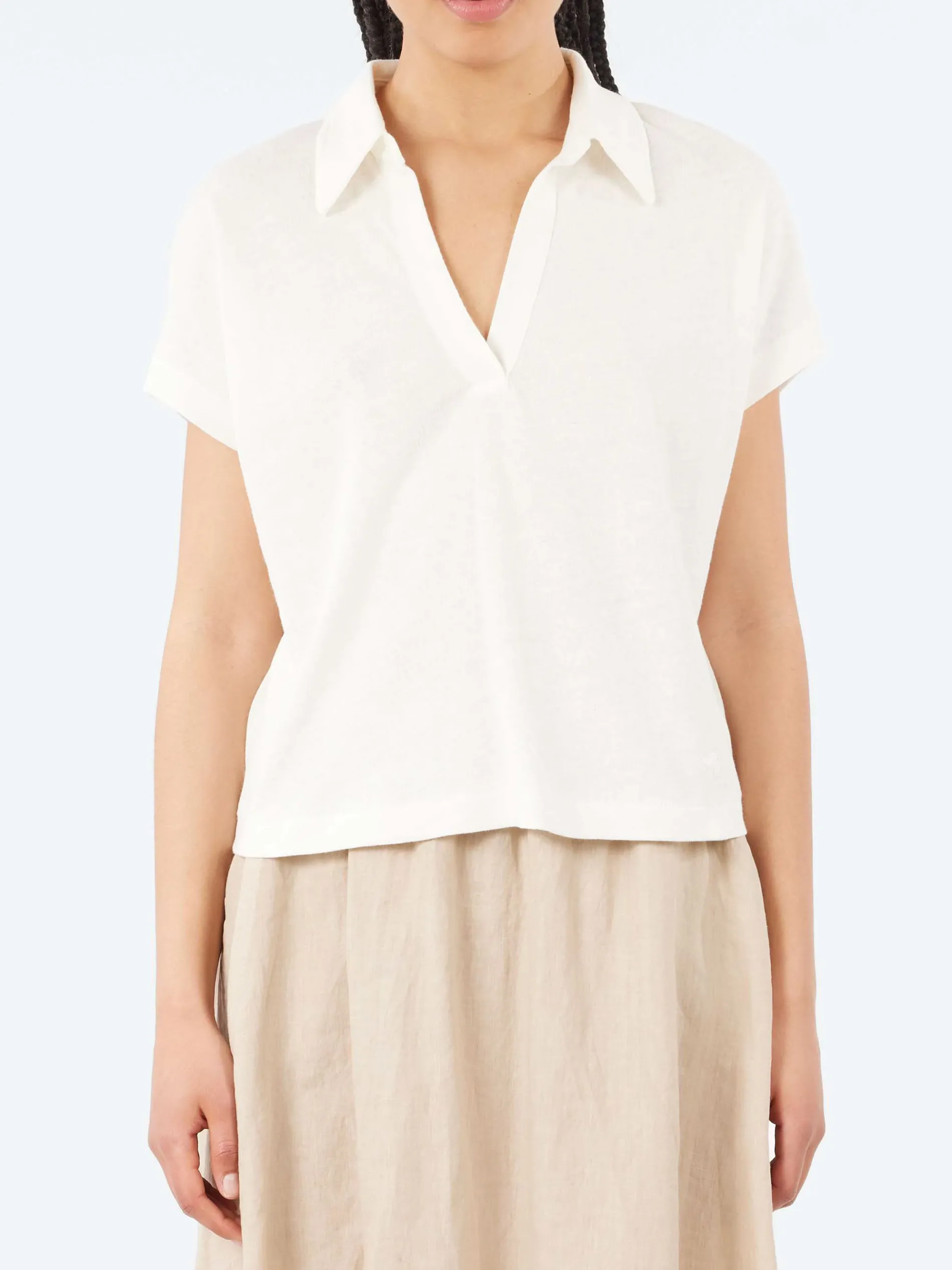 Merz b. Schwanen - WLINEN03 Polo Shirt in White