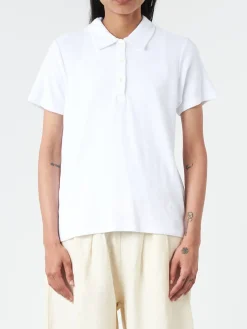 Merz b. Schwanen - Women's Terry Polo Shirt in White