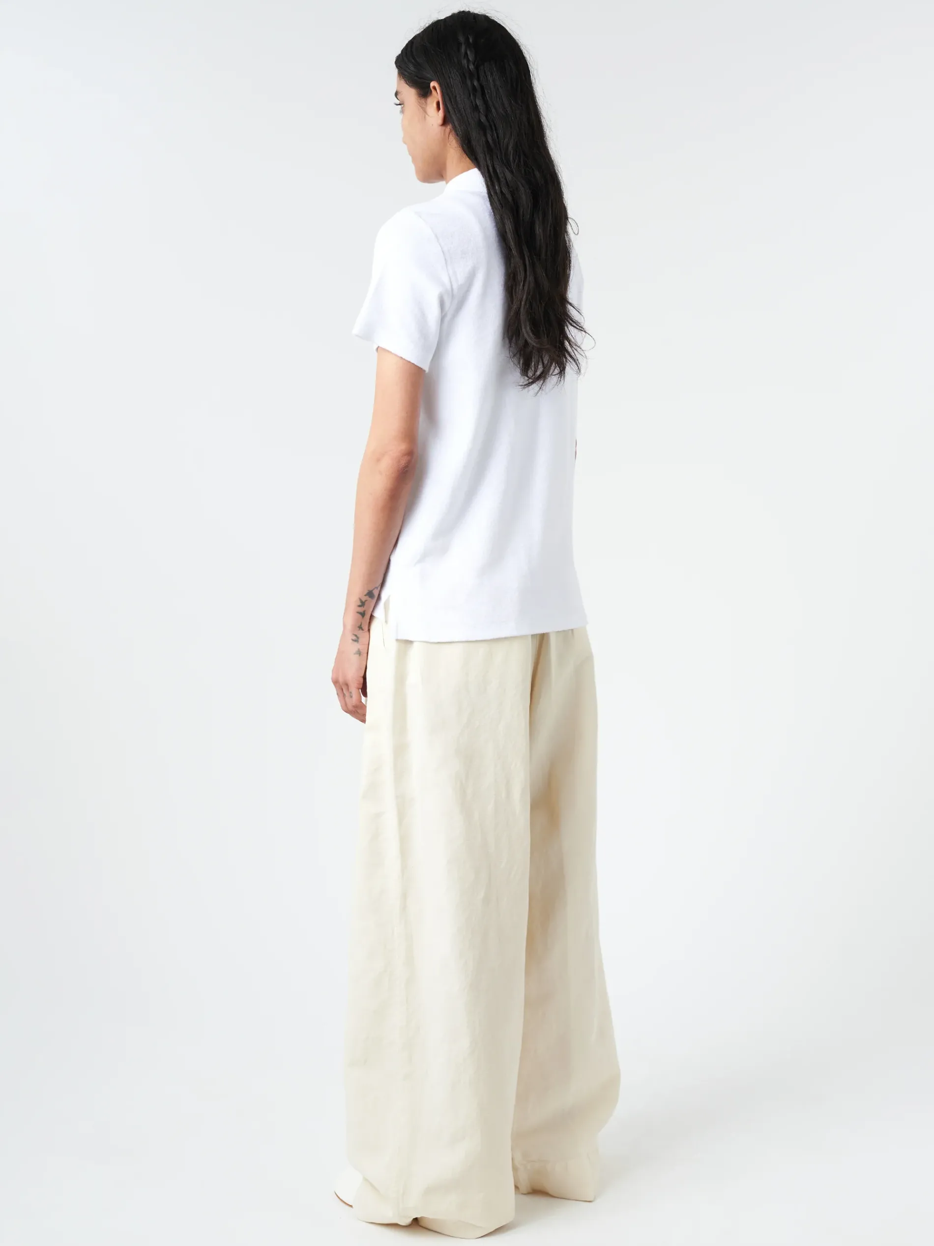 Merz b. Schwanen - Women's Terry Polo Shirt in White