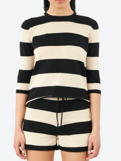 MJ Watson - 2519 3/4 Sweater in Black and Oat