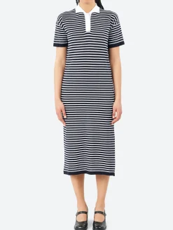 MJ Watson - 2530 Dress in Navy and White