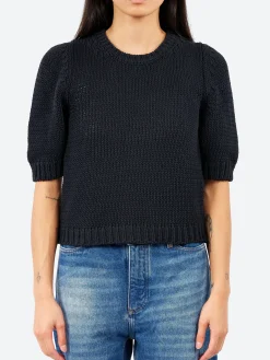 MJ Watson - 2555 Short Sleeve Sweater in Black