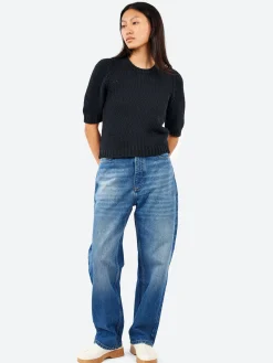 MJ Watson - 2555 Short Sleeve Sweater in Black