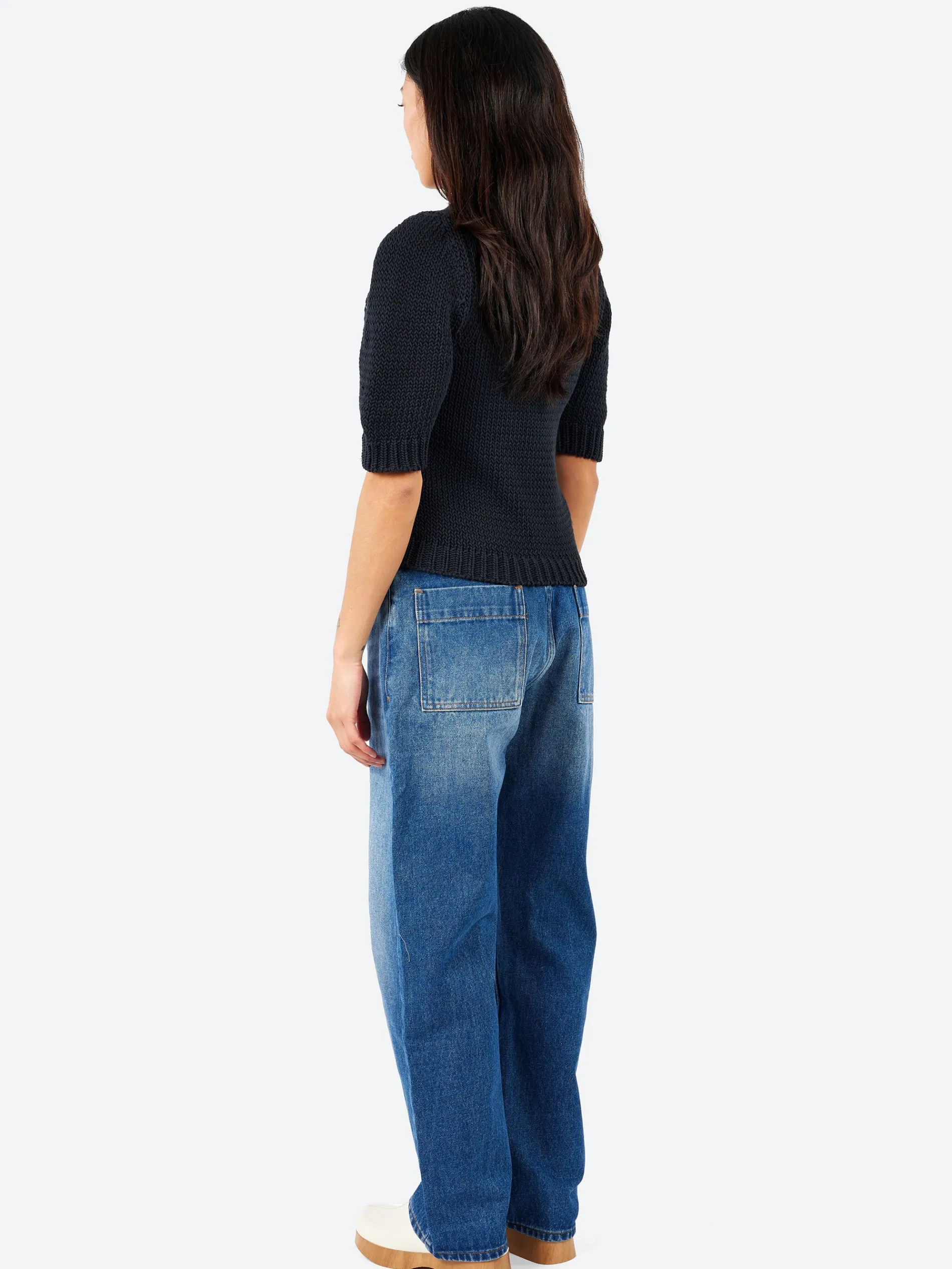 MJ Watson - 2555 Short Sleeve Sweater in Black