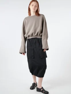 MM6 - Midi Cargo Skirt in Black