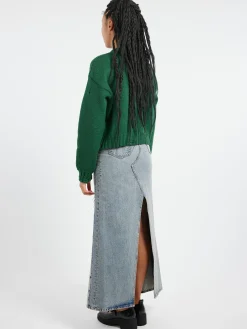 MM6 - Numeric Crewneck Jumper in Green and Black