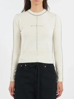 MM6 Maison Margiela - Crewneck Sweater in Off White