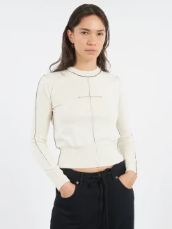 MM6 Maison Margiela - Crewneck Sweater in Off White