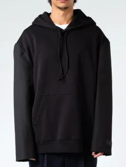 MM6 Maison Margiela - Sweatshirt with Contrasting Sleeves in Black/Black