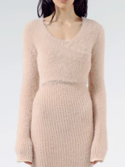 MM6 Maison Margiela - V-Neck Cropped Sweater in Alba