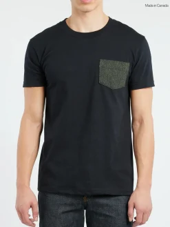 Naked & Famous - Black and Triple Yarn Twist Brushed Flannel Pocket Tee