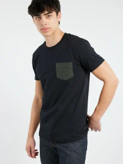 Naked & Famous - Black and Triple Yarn Twist Brushed Flannel Pocket Tee