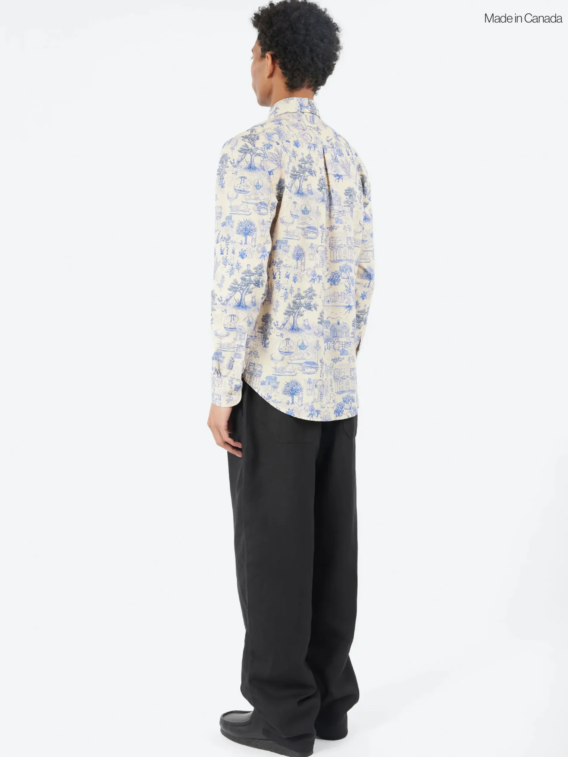 Naked and Famous - Linen Cats Easy Shirt in Blue