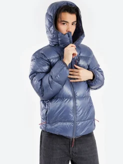 NANGA - Mountain Lodge Down Hoodie in Blue