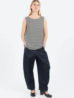 Neirami - A-Line Stripe Tank Top in Nero