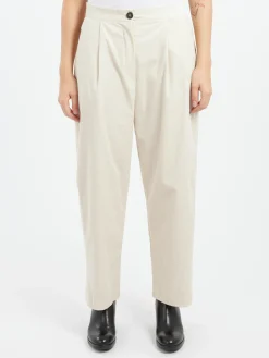Neirami - Cord Pants with Pleats in Panna