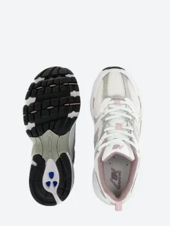 New Balance - 530 in White with Silver Metallic and Ice Wine