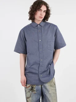 Nigel Cabourn - British Officers S/S Shirt in Navy