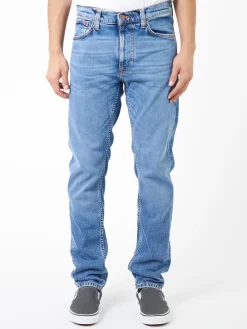 Nudie Jeans - Lean Dean in Lost Orange (Light Blue Wash)