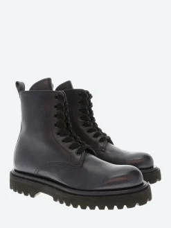 Officine Creative - Wisal 008 Combat Boots in Blue Marine Buttero
