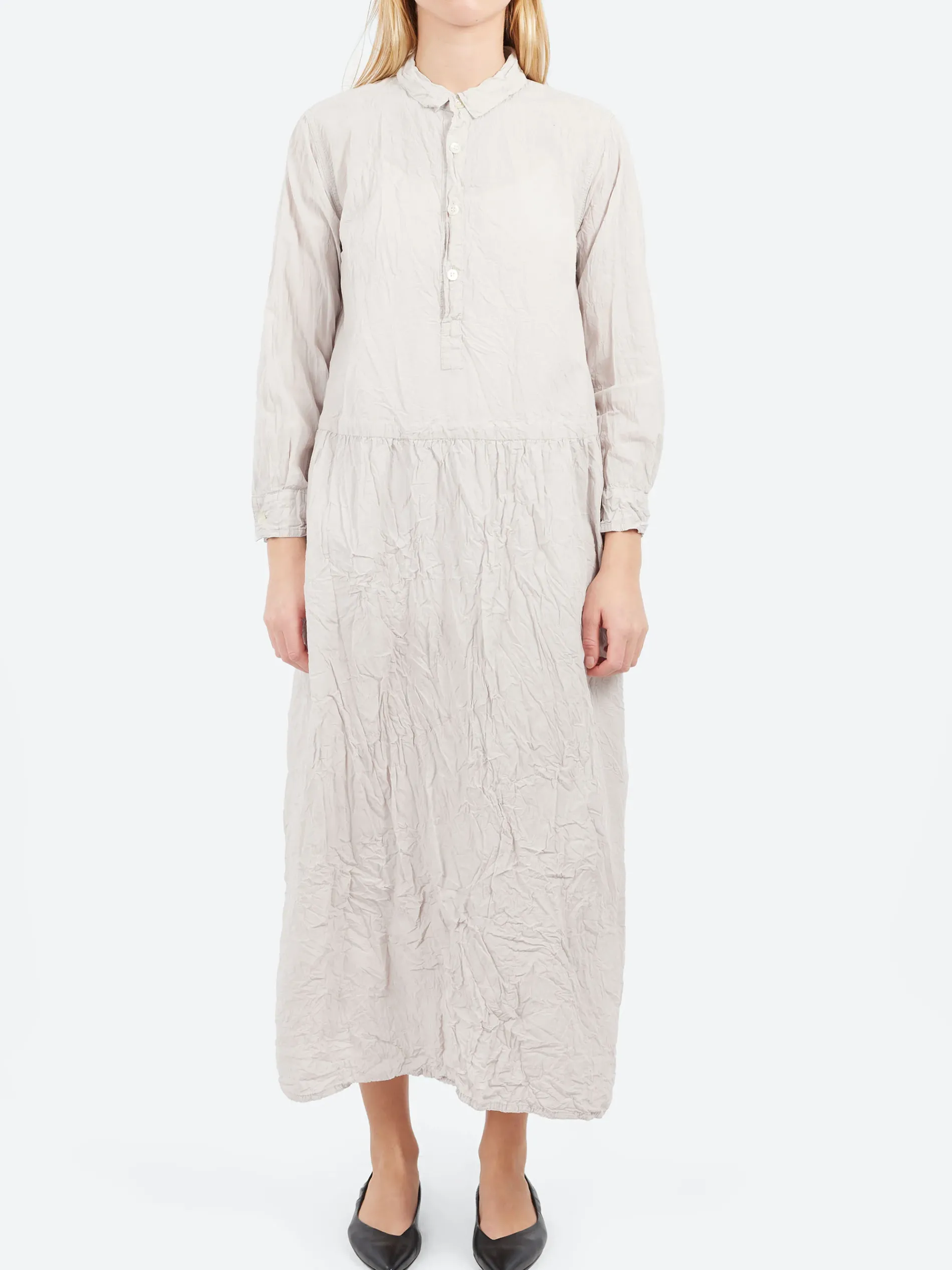 Pas de Calais - Classic Crinkle Dress in Grey