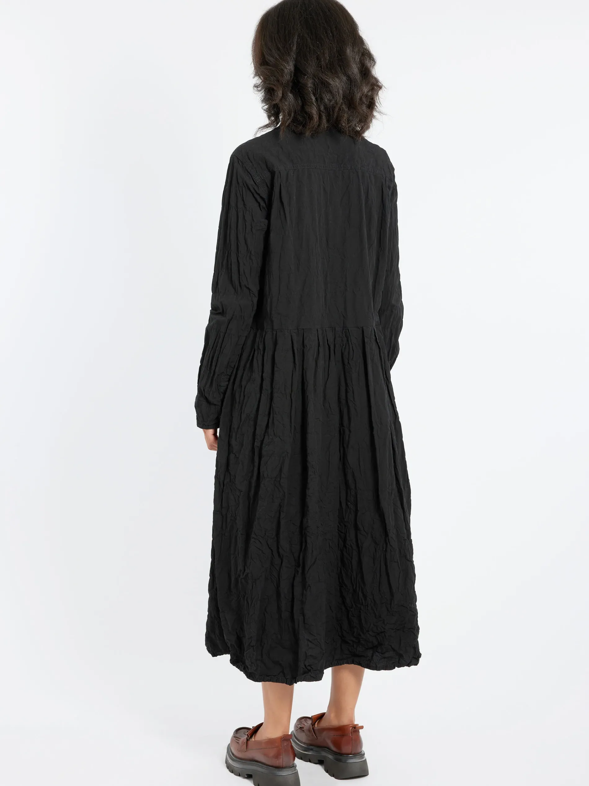 Pas de Calais - Classic Crinkle Dress in Black