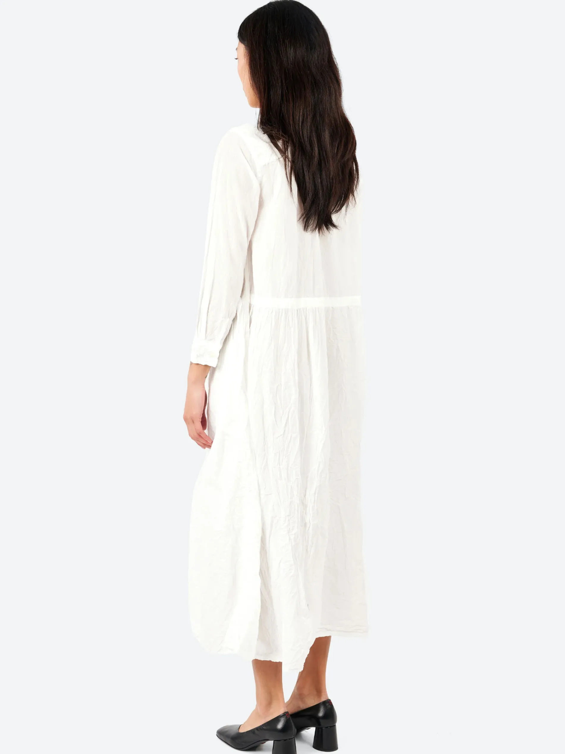Pas de Calais - Classic Crinkle Dress in White