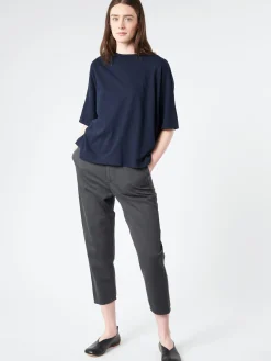 Pas de Calais - Denim Cropped Pants in Black