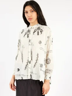 Pas de Calais - Plant Growth Blouse in Ivory