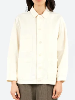 Pas de Calais - Satin Coverall Jacket in Ivory