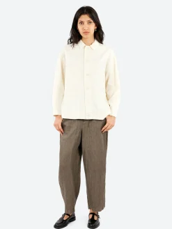 Pas de Calais - Satin Coverall Jacket in Ivory