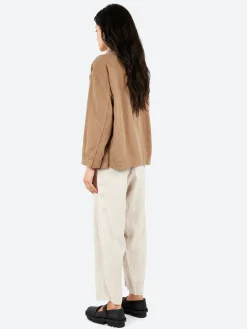 Pas de Calais - Satin Coverall Jacket in Beige