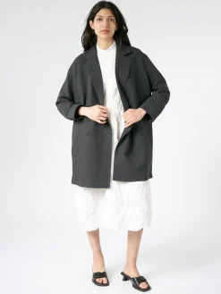 Pomandere - Double-Breasted Coat in Anthracite