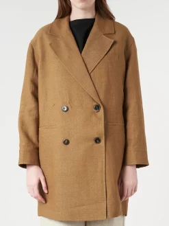 Pomandere - Double-Breasted Coat in Tobacco