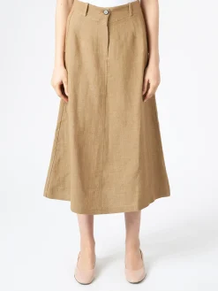 Pomandere - Flared Midi Skirt in Tobacco