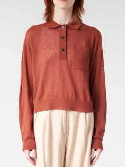 Pomandere - Knitted Polo in Brick