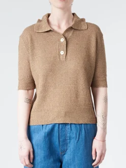 Pomandere - Polo Sweater in Tobacco