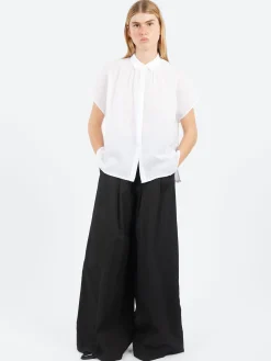 Pomandere - Short Sleeve Button-Up in Optical White