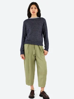 Pomandere - Striped Crewneck in Night Blue